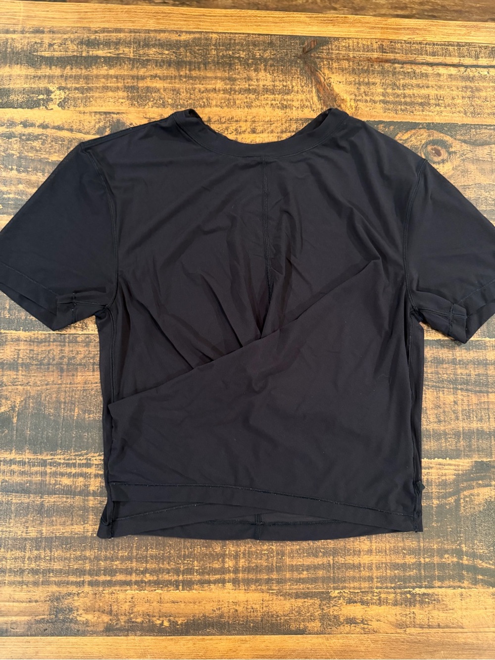 lululemon athletica Black Short Sleeve sheer wrap style shirt